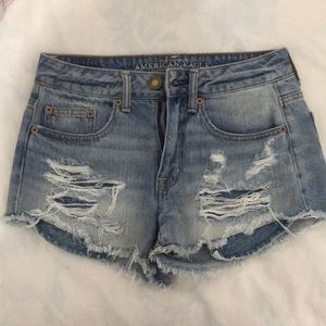 Forever 21 Blue Denim Ripped Shorts